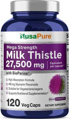 NUSAPURE - NusaPure Milk Thistle Extract 27,500Mg. 120 Capsulas - The Red Vitamin MX - Suplementos Alimenticios - {{ shop.shopifyCountryName }}