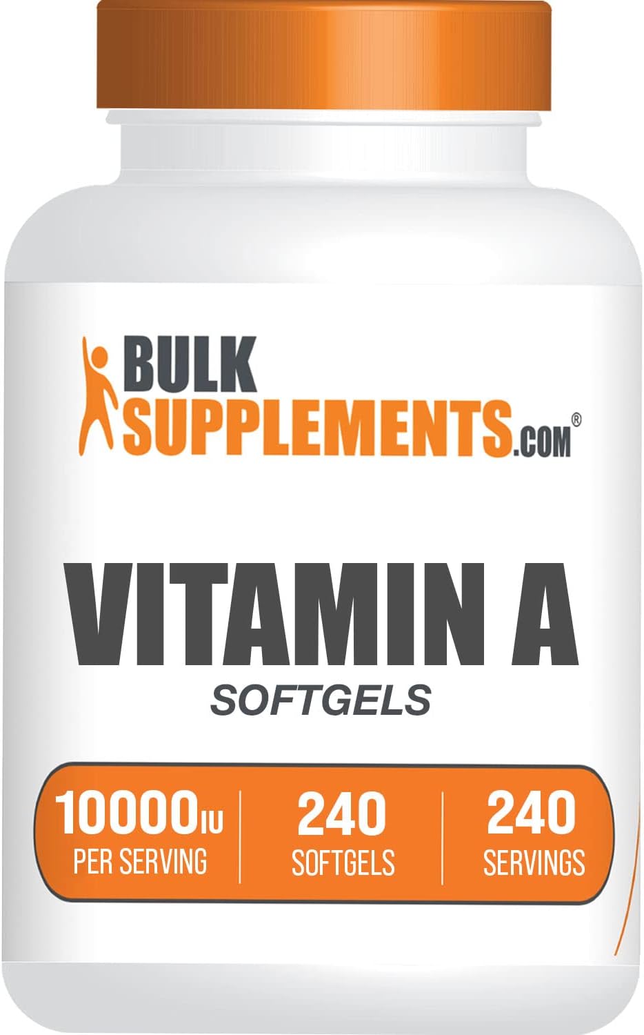 Bulk Supplements Vitamin A 10000 IU 240 Capsulas Blandas
