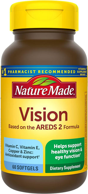 Nature Made Vision Based on the AREDS 2 Formula with Lutein & Zeaxanthin 60 Capsulas Blandas