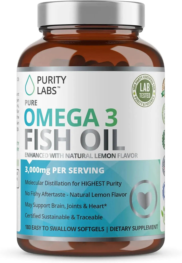 PURITY LABS - Purity Labs Omega 3 Fish Oil 3000Mg. 180 Capsulas Blandas - The Red Vitamin MX - Suplementos Alimenticios - {{ shop.shopifyCountryName }}
