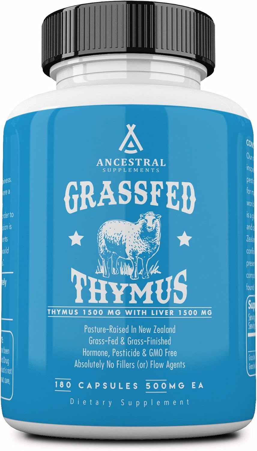 Ancestral Supplements Grass Fed Ovine (Sheep) Thymus Glandular Extract 180 Capsulas