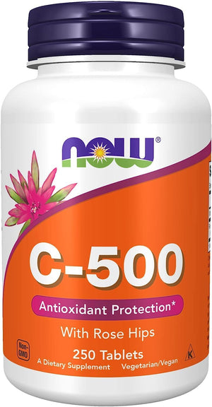 NOW Supplements Vitamin C-500 250 Capsulas