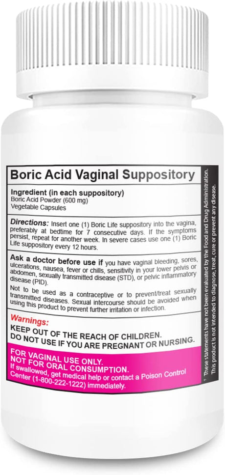 NutraBlast Boric Acid Vaginal Suppositories 60 Supositorios