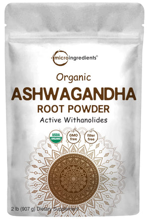 Micro Ingredients Organic Ashwagandha Root Powder 2Lbs.
