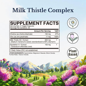 VITALITOWN - Vitalitown Milk Thistle Complex 600Mg. 60 Capsulas - The Red Vitamin MX - Suplementos Alimenticios - {{ shop.shopifyCountryName }}