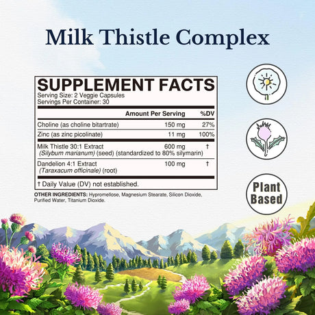 VITALITOWN - Vitalitown Milk Thistle Complex 600Mg. 60 Capsulas - The Red Vitamin MX - Suplementos Alimenticios - {{ shop.shopifyCountryName }}