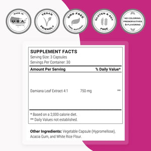 SUPER SMART - Supersmart Damiana Extract 750Mg. 90 Capsulas - The Red Vitamin MX - Suplementos Alimenticios - {{ shop.shopifyCountryName }}