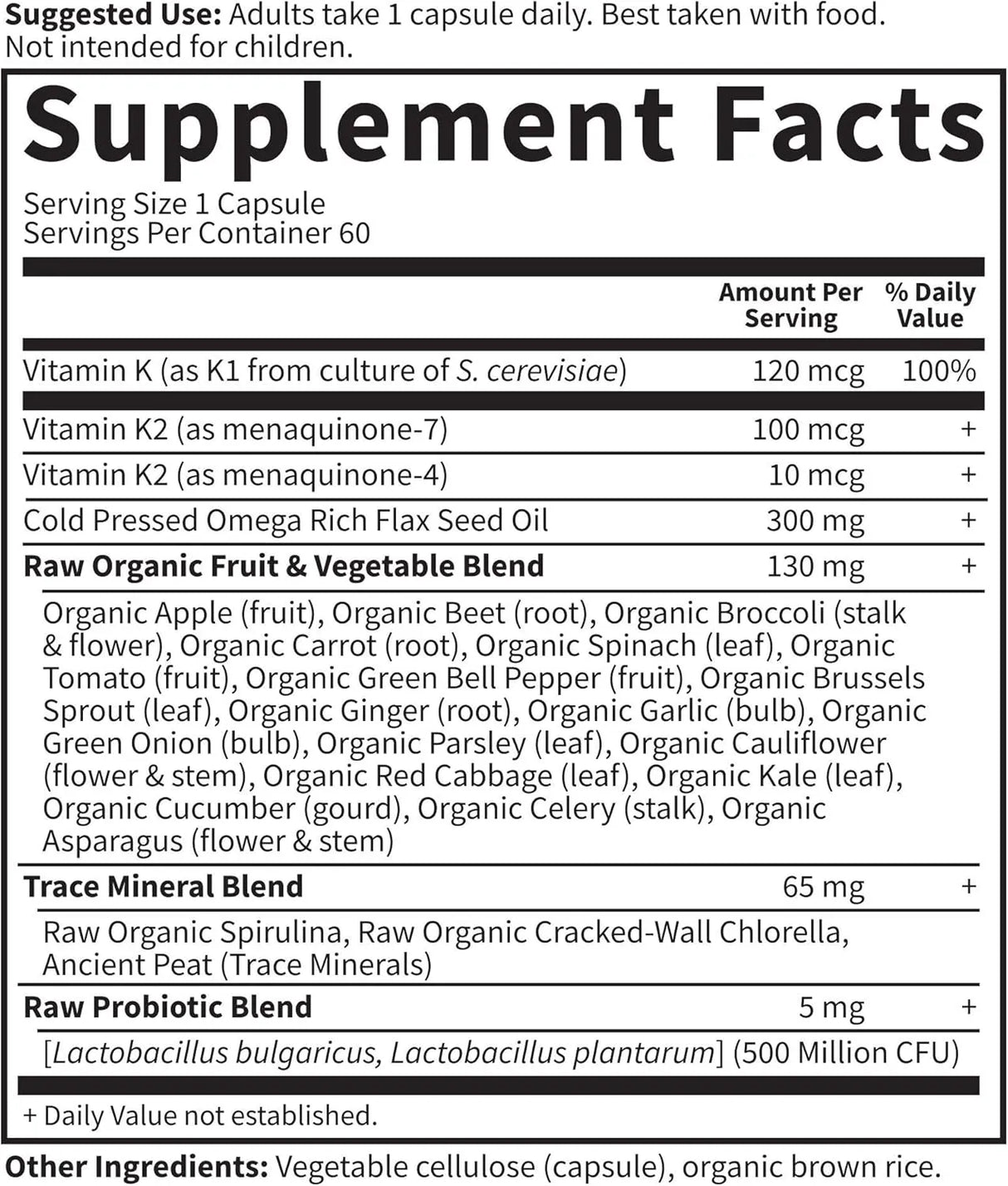 GARDEN OF LIFE - Garden of Life Vitamin K2 and K1 60 Capsulas - The Red Vitamin MX - Suplementos Alimenticios - {{ shop.shopifyCountryName }}