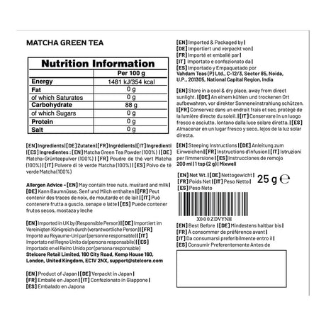 VAHDAM - VAHDAM Matcha Green Tea Powder 25Gr. - The Red Vitamin MX - Suplementos Alimenticios - {{ shop.shopifyCountryName }}