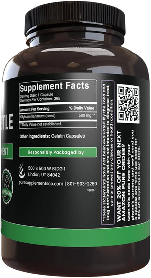 PURE ORIGINAL INGREDIENTS - Pure Original Ingredients Milk Thistle 365 Capsulas - The Red Vitamin MX - Suplementos Alimenticios - {{ shop.shopifyCountryName }}
