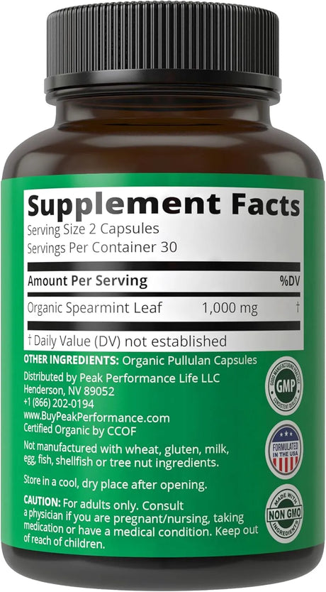 PEAK PERFORMANCE - Peak Performance Spearmint Leaf 60 Capsulas - The Red Vitamin MX - Suplementos Alimenticios - {{ shop.shopifyCountryName }}