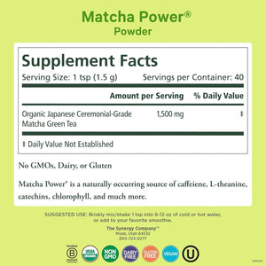 PURE SYNERGY - PURE SYNERGY Matcha Power 60Gr. - The Red Vitamin MX - Suplementos Alimenticios - {{ shop.shopifyCountryName }}