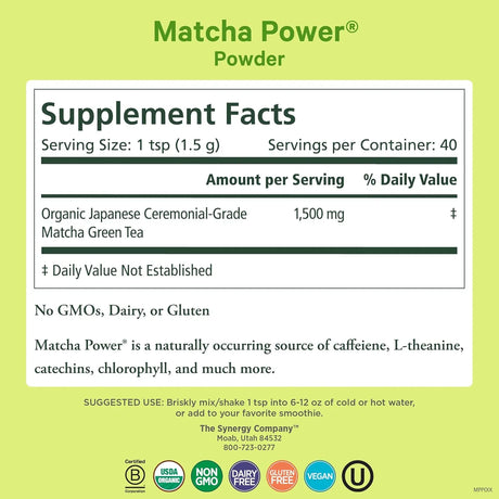 PURE SYNERGY - PURE SYNERGY Matcha Power 60Gr. - The Red Vitamin MX - Suplementos Alimenticios - {{ shop.shopifyCountryName }}