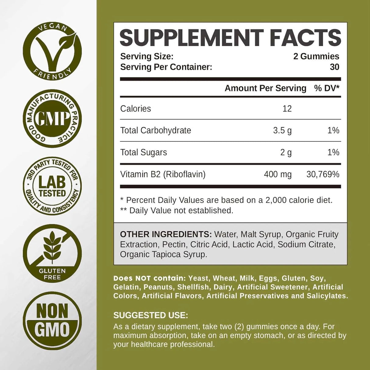 HOLLEGEND - HOLLEGEND Vitamin B2 Gummies Riboflavin 400Mg. 60 Gomitas - The Red Vitamin MX - Suplementos Alimenticios - {{ shop.shopifyCountryName }}