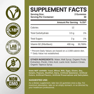 HOLLEGEND - HOLLEGEND Vitamin B2 Gummies Riboflavin 400Mg. 60 Gomitas - The Red Vitamin MX - Suplementos Alimenticios - {{ shop.shopifyCountryName }}
