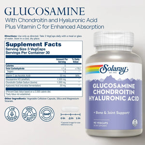 SOLARAY - SOLARAY Glucosamine Chondroitin Hyaluronic Acid 90 Capsulas - The Red Vitamin MX - Suplementos Alimenticios - {{ shop.shopifyCountryName }}