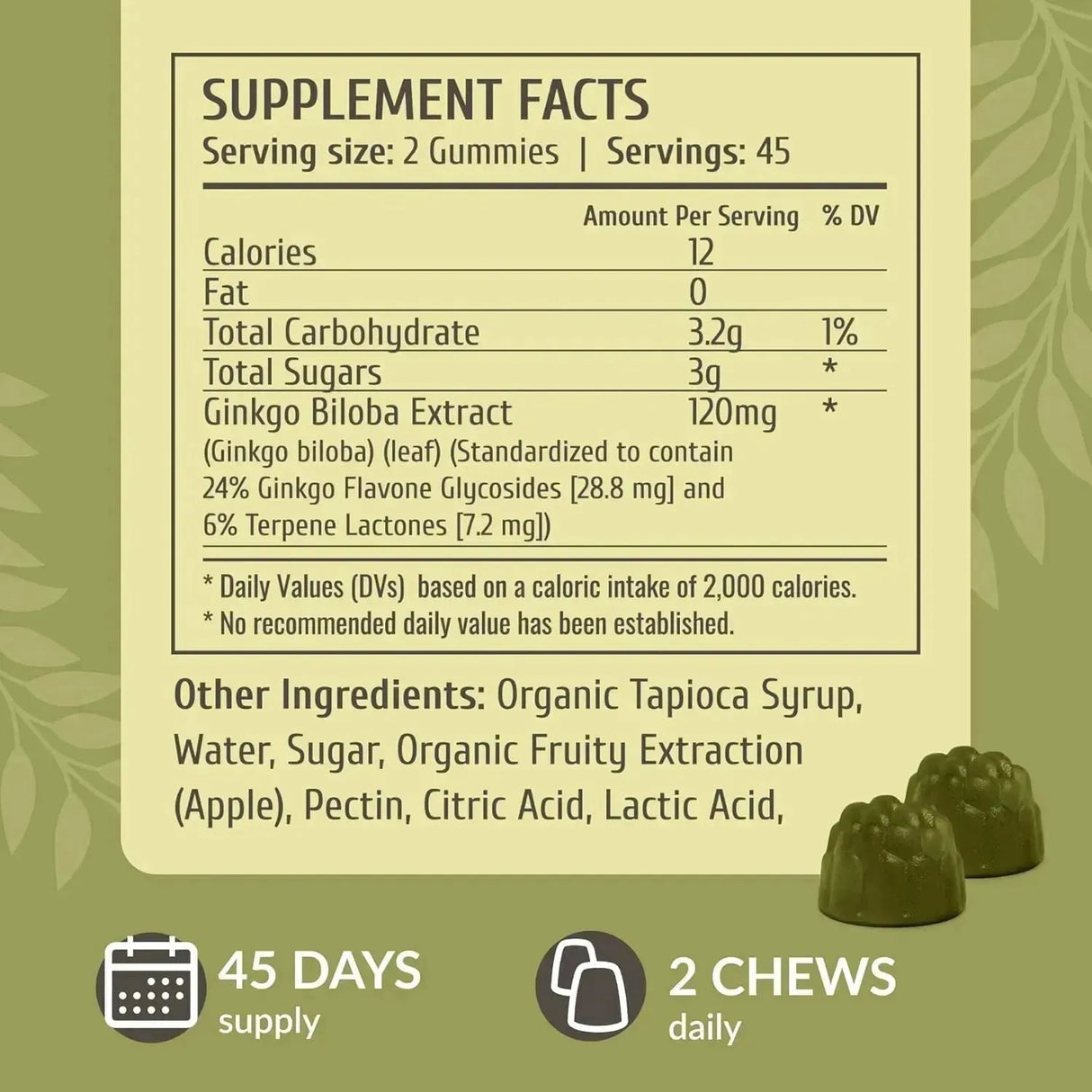 HERBAMAMA - HERBAMAMA Ginkgo Biloba Gummies 120Mg. 90 Gomitas - The Red Vitamin MX - Suplementos Alimenticios - {{ shop.shopifyCountryName }}