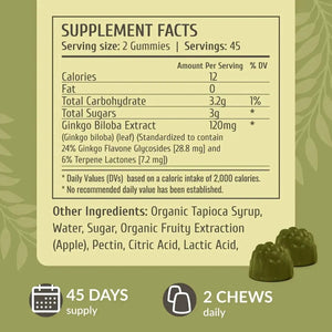 HERBAMAMA - HERBAMAMA Ginkgo Biloba Gummies 120Mg. 90 Gomitas - The Red Vitamin MX - Suplementos Alimenticios - {{ shop.shopifyCountryName }}