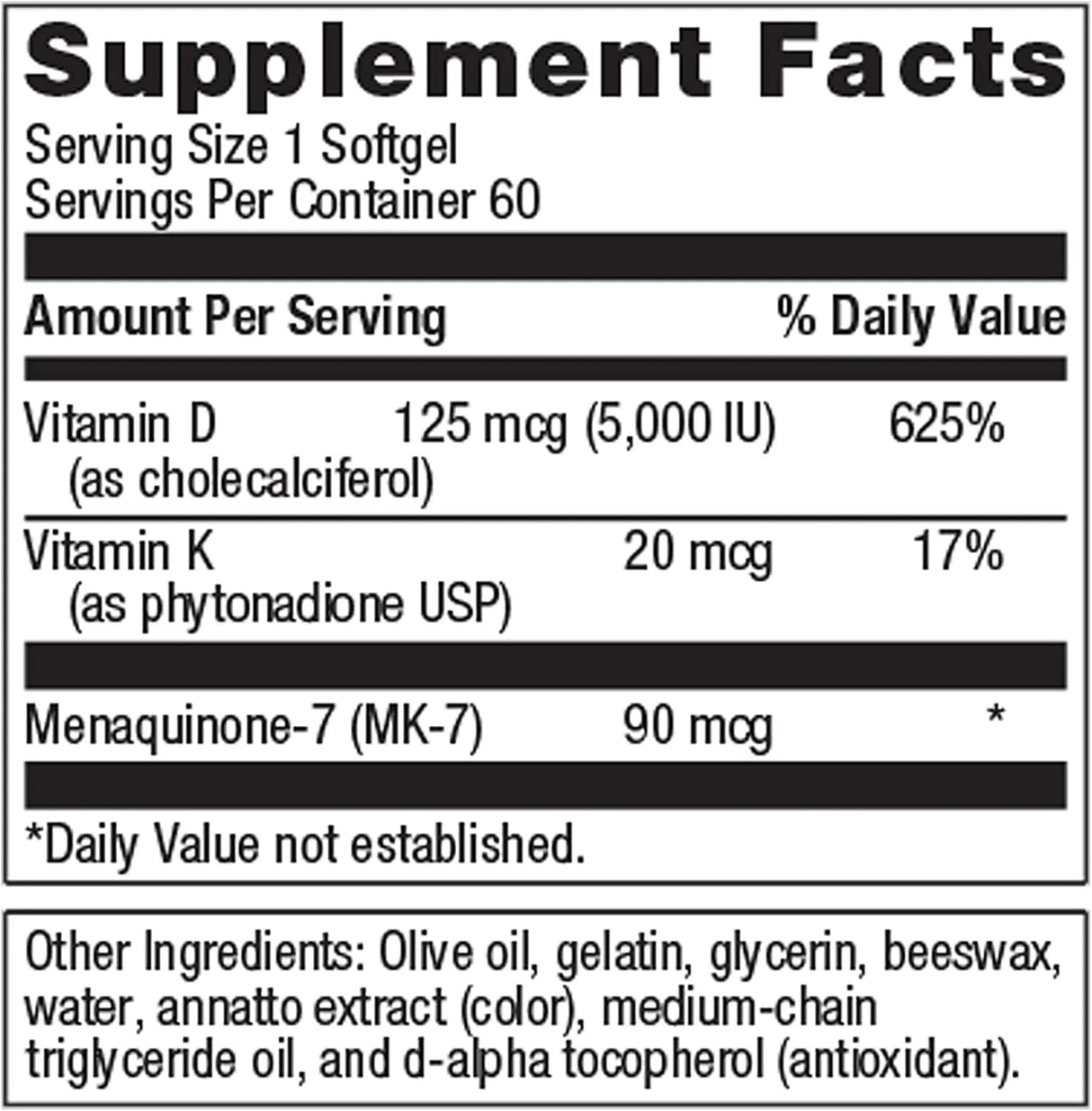 METAGENICS - Metagenics Vitamin D3 5,000 IU + K 60 Capsulas Blandas - The Red Vitamin MX - Suplementos Alimenticios - {{ shop.shopifyCountryName }}