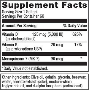 METAGENICS - Metagenics Vitamin D3 5,000 IU + K 60 Capsulas Blandas - The Red Vitamin MX - Suplementos Alimenticios - {{ shop.shopifyCountryName }}