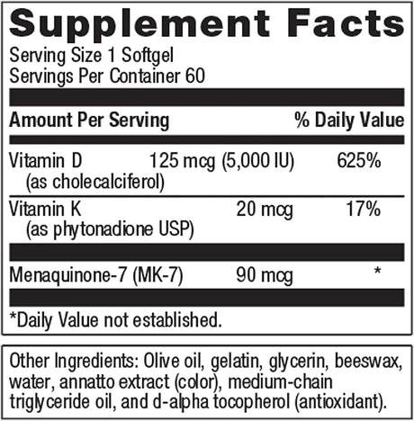 METAGENICS - Metagenics Vitamin D3 5,000 IU + K 60 Capsulas Blandas - The Red Vitamin MX - Suplementos Alimenticios - {{ shop.shopifyCountryName }}