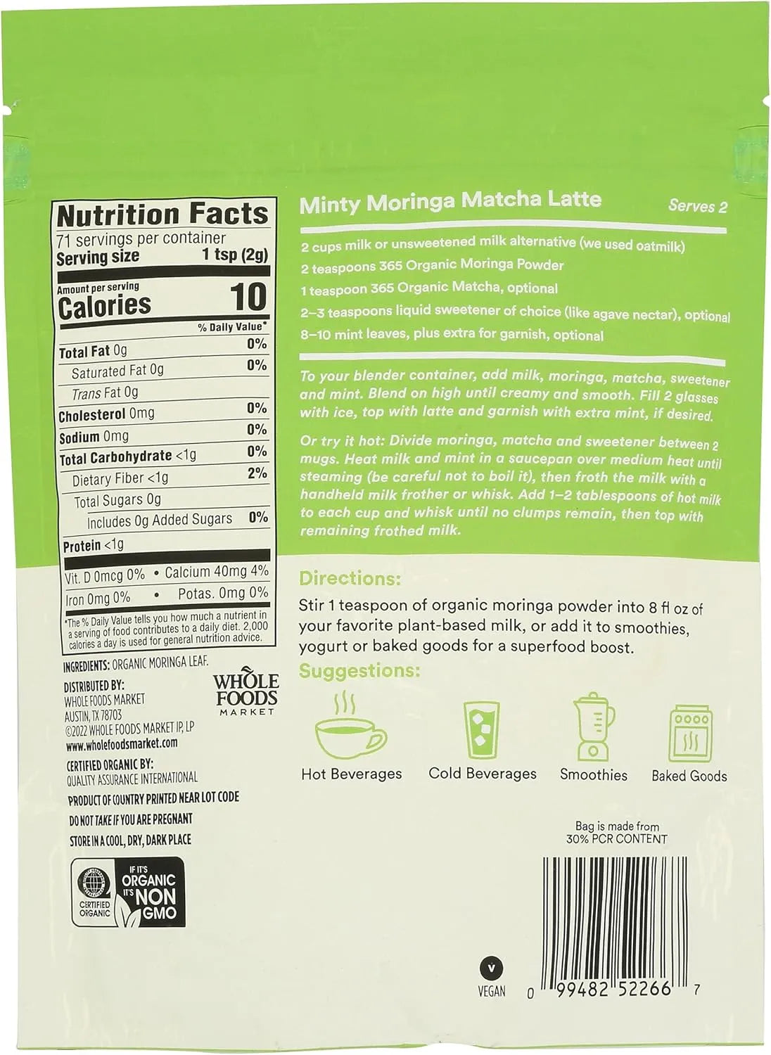 365 - 365 By Whole Foods Market Moringa Powder 142Gr. - The Red Vitamin MX - Suplementos Alimenticios - {{ shop.shopifyCountryName }}