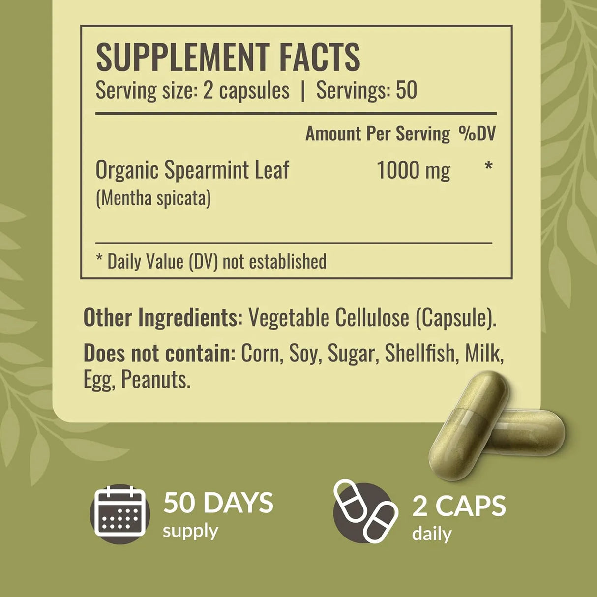 HERBAMAMA - HERBAMAMA Spearmint Leaf 1000Mg. 100 Capsulas - The Red Vitamin MX - Suplementos Alimenticios - {{ shop.shopifyCountryName }}