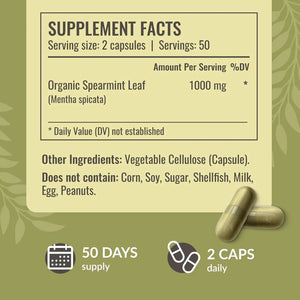 HERBAMAMA - HERBAMAMA Spearmint Leaf 1000Mg. 100 Capsulas - The Red Vitamin MX - Suplementos Alimenticios - {{ shop.shopifyCountryName }}