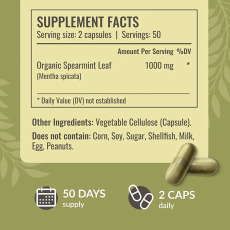 HERBAMAMA - HERBAMAMA Spearmint Leaf 1000Mg. 100 Capsulas - The Red Vitamin MX - Suplementos Alimenticios - {{ shop.shopifyCountryName }}
