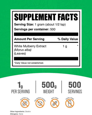 BULK SUPPLEMENTS - Bulk Supplements White Mulberry Leaf Extract Powder 500Gr. - The Red Vitamin MX - Suplementos Alimenticios - {{ shop.shopifyCountryName }}