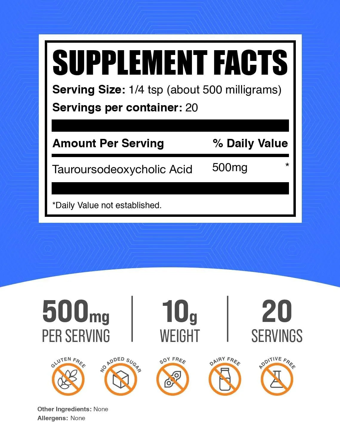 BULK SUPPLEMENTS - Bulk Supplements TUDCA Powder 500Mg. 10Gr. - The Red Vitamin MX - Suplementos Alimenticios - {{ shop.shopifyCountryName }}