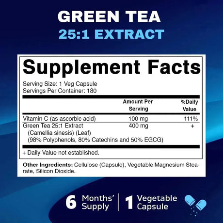 VITAMATIC - Vitamatic Green Tea Extract with Vitamin C 180 Capsulas - The Red Vitamin MX - Suplementos Alimenticios - {{ shop.shopifyCountryName }}