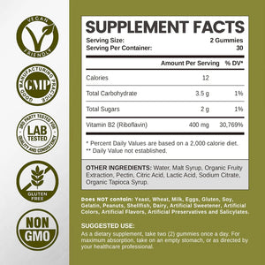 HOLLEGEND - HOLLEGEND Vitamin B2 Gummies Riboflavin 400Mg. 60 Gomitas 2 Pack - The Red Vitamin MX - Suplementos Alimenticios - {{ shop.shopifyCountryName }}