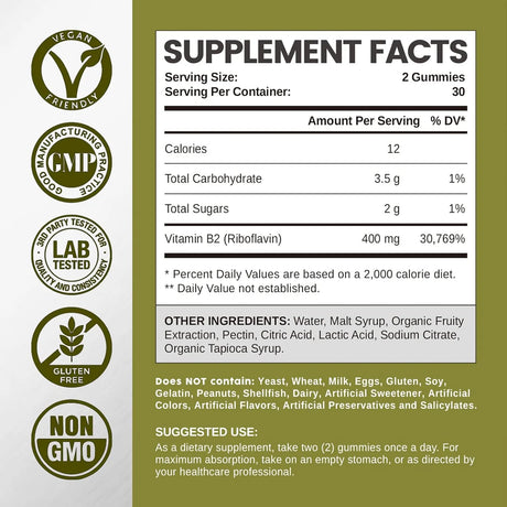 HOLLEGEND - HOLLEGEND Vitamin B2 Gummies Riboflavin 400Mg. 60 Gomitas 2 Pack - The Red Vitamin MX - Suplementos Alimenticios - {{ shop.shopifyCountryName }}