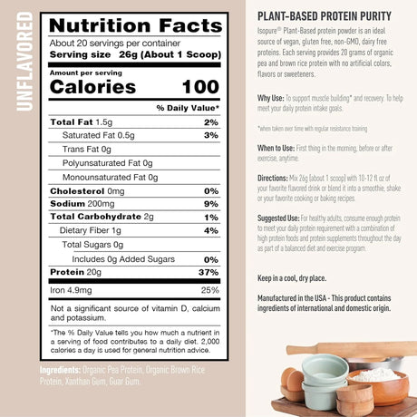 ISOPURE - Isopure Plant-Based Protein Powder 20g 20 Servicios Unflavored 521Gr. - The Red Vitamin MX - Suplementos Alimenticios - {{ shop.shopifyCountryName }}