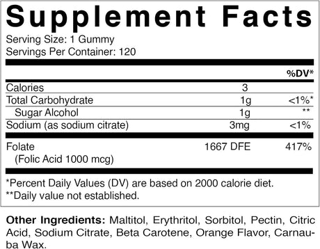 VITAMATIC - Vitamatic Folic Acid Gummies 1000mcg 120 Gomitas - The Red Vitamin MX - Suplementos Alimenticios - {{ shop.shopifyCountryName }}