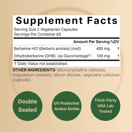 NATUREBELL - NatureBell Dihydroberberine with Berberine HCl 500Mg. 120 Capsulas - The Red Vitamin MX - Suplementos Alimenticios - {{ shop.shopifyCountryName }}