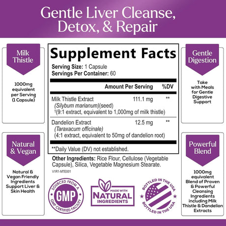 NATURE'S NUTRITION - Nature's Nutrition Milk Thistle 1000Mg. 60 Capsulas - The Red Vitamin MX - Suplementos Alimenticios - {{ shop.shopifyCountryName }}