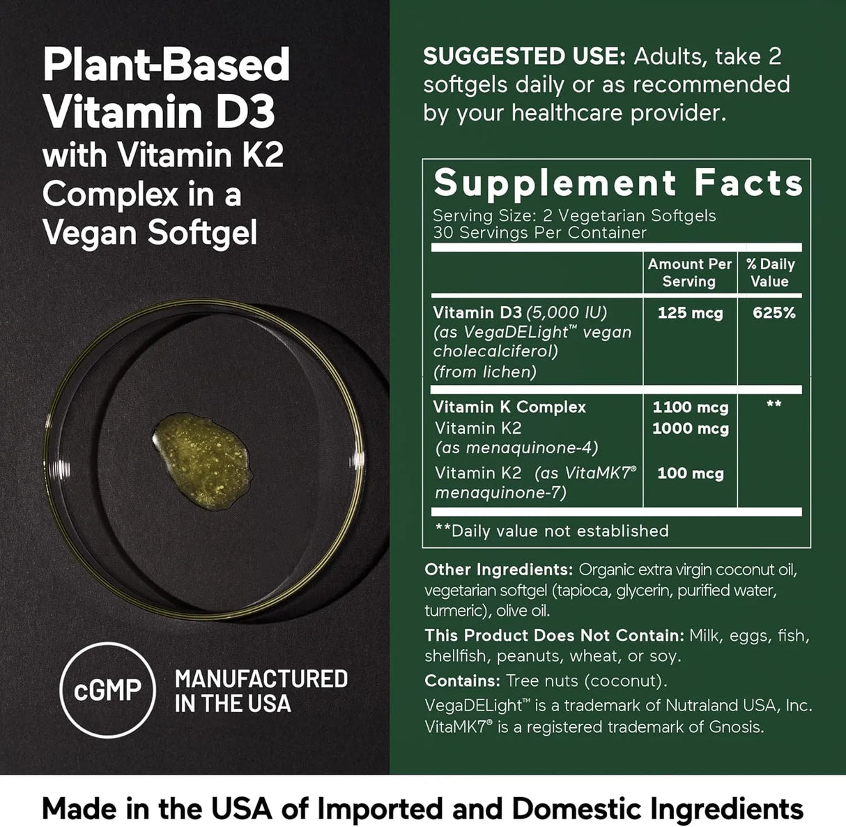 SMARTER NUTRITION - Smarter Nutrition Vegan Vitamin D3 5000 IU + Vitamin K2 1100mcg 60 Capsulas Blandas - The Red Vitamin MX - Suplementos Alimenticios - {{ shop.shopifyCountryName }}