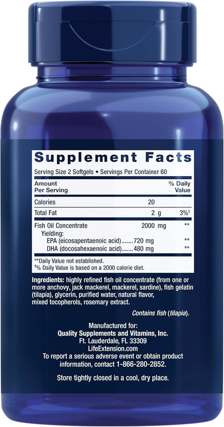 Life Extension Mega EPA/DHA 120 Capsulas Blandas