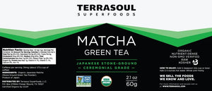 TERRASOUL SUPERFOODS - Terrasoul Superfoods Organic Matcha Green Tea Ceremonial Grade 60Gr. - The Red Vitamin MX - Suplementos Alimenticios - {{ shop.shopifyCountryName }}