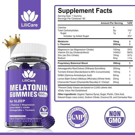 LILICARE - Lilicare Melatonin 10Mg. 60 Gomitas 2 Pack - The Red Vitamin MX - Suplementos Alimenticios - {{ shop.shopifyCountryName }}