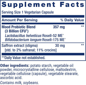 Life Extension Mood Improve Probiotic & Saffron Blend 30 Capsulas