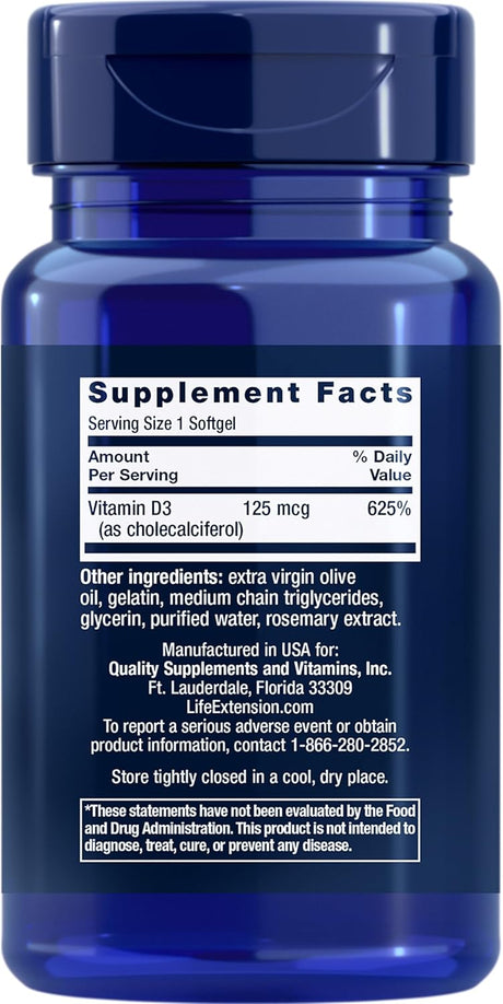 Life Extension Vitamin D3 125mcg 60 Capsulas Blandas