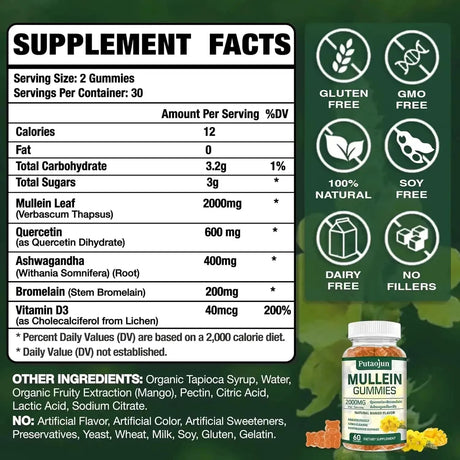 PUTAOJUN - Putaojun Mullein Gummies 60 Gomitas 2 Pack - The Red Vitamin MX - Suplementos Alimenticios - {{ shop.shopifyCountryName }}
