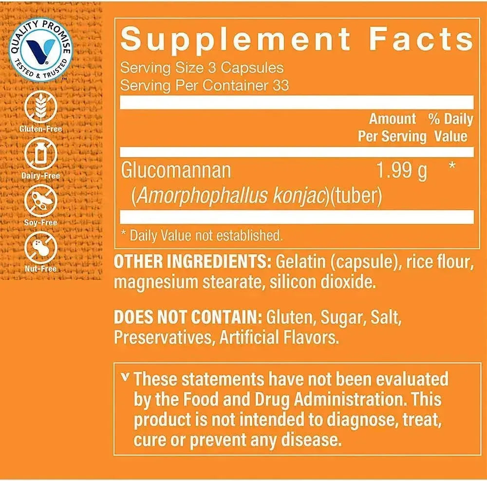 THE VITAMIN SHOPPE - The Vitamin Shoppe Glucomannan 100 Capsulas - The Red Vitamin MX - Suplementos Alimenticios - {{ shop.shopifyCountryName }}
