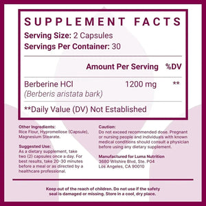 LUMA NUTRITION - Luma Nutrition Berberine 1200Mg. 60 Capsulas - The Red Vitamin MX - Suplementos Alimenticios - {{ shop.shopifyCountryName }}