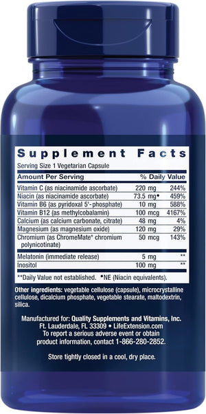 Life Extension Quiet Sleep Melatonin 5Mg. 60 Capsulas