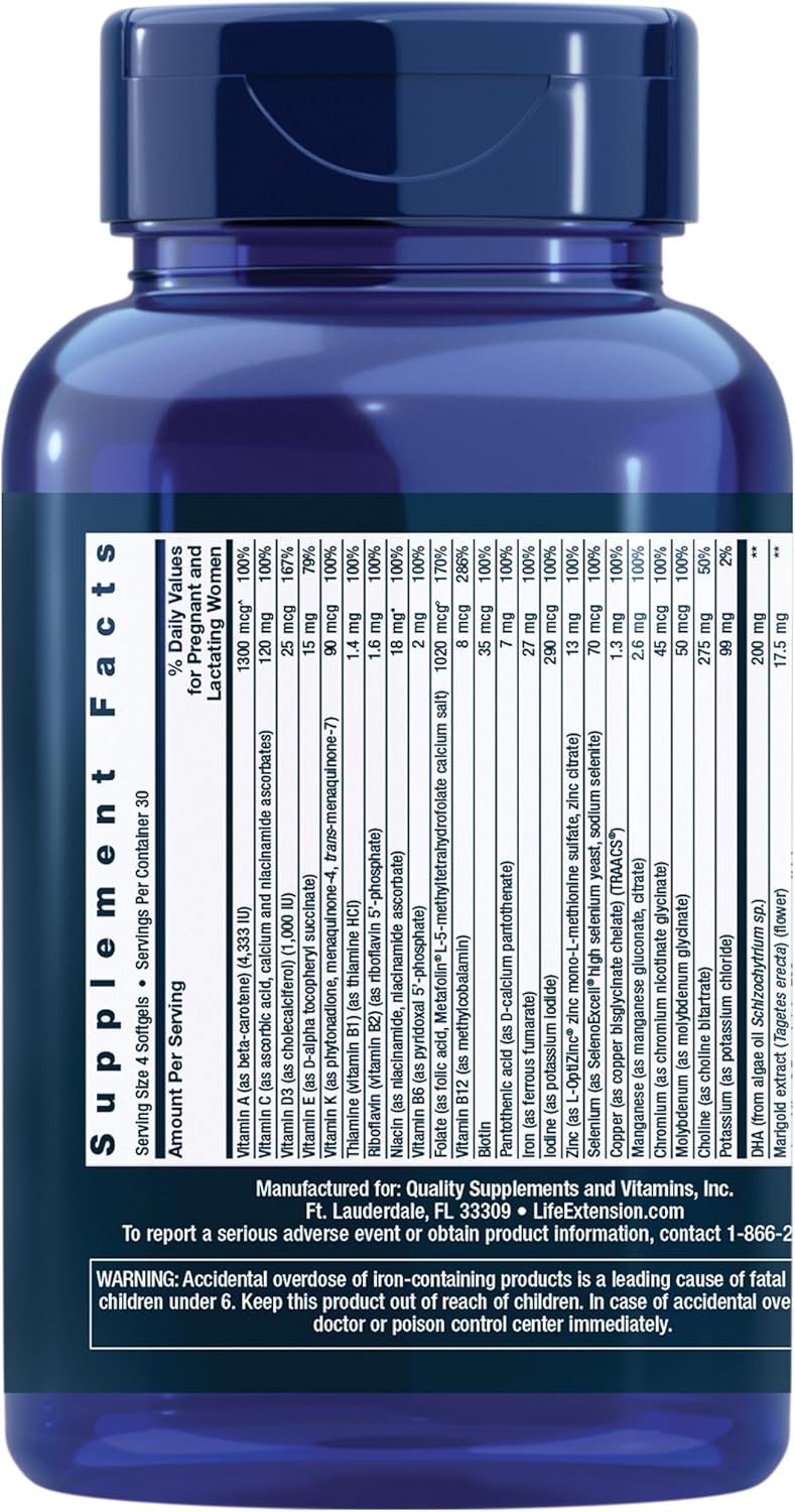 Life Extension Prenatal Advantage 120 Capsulas Blandas