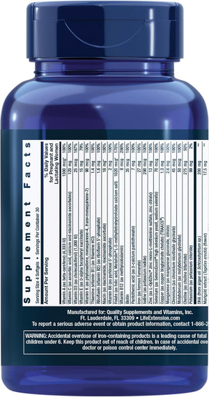 Life Extension Prenatal Advantage 120 Capsulas Blandas